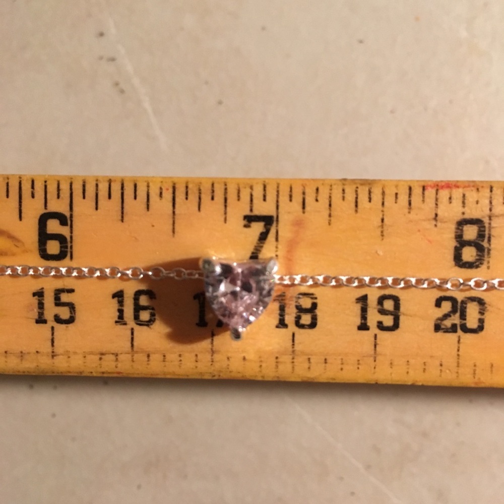Crystal Heart Pendant  Short Chain Necklace - Picture 4 of 4
